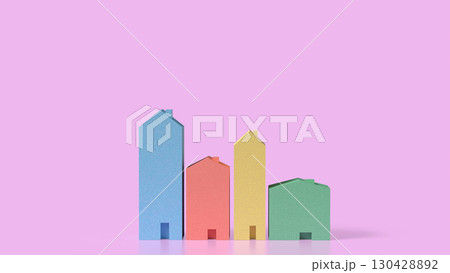 The House Multi color for property concept 3d Rendering. The House Multi color for property concept 3d Rendering. 130428892