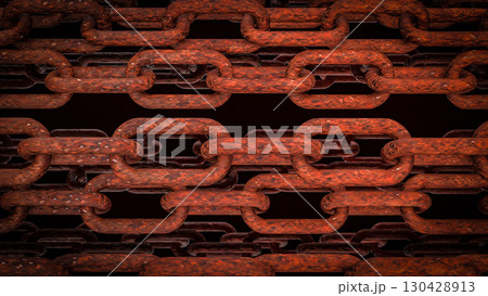 The Rusty Chain for Abstract or Business Background concept 3d Rendering. 130428913