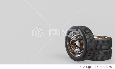 The Tire for Auto mobile or garage concept 3d Rendering. The Tire for Auto mobile or garage concept 3d Rendering. 130428920