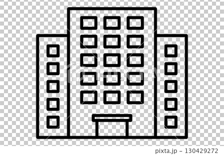 シンプルなビルやホテルの建物アイコン 130429272