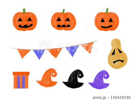 ハロウィンのかぼちゃと装飾セット 130429290
