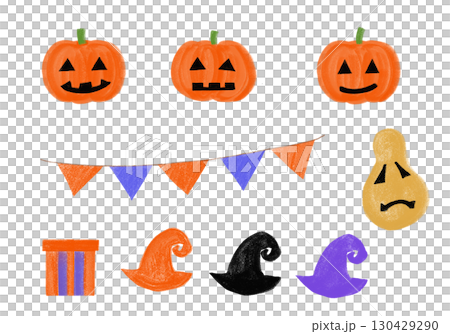 ハロウィンのかぼちゃと装飾セット 130429290