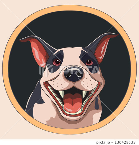 Vector illustration of American Bully dog 130429535