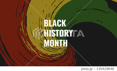 Black History Month African American history card celebration. Red yellow green color. Web page banner poster design. Vector. 130429646
