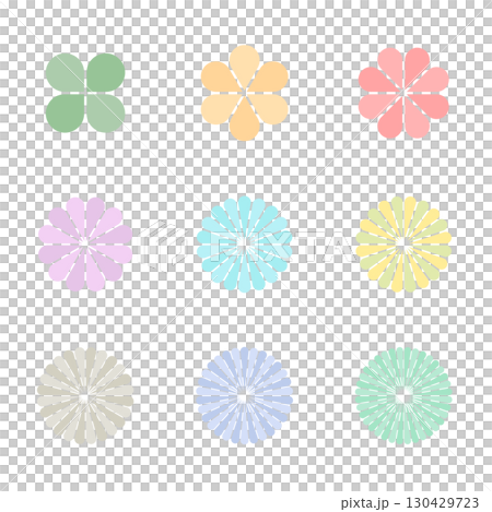 Flower petal silhouette material variation Flower petal silhouette material variation 130429723