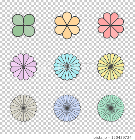 Flower petals material variations 130429724