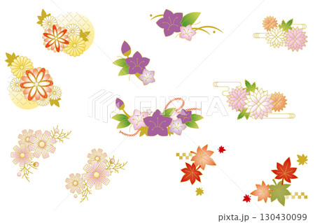 和風の秋の花イラストセット 130430099