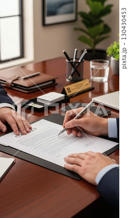 ミーティングをするビジネスマン 130430453