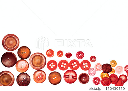 Set of red,ginger,orange tailors buttons,place for text 130430530