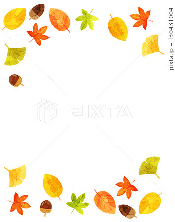 紅葉とドングリを組み合わせた秋をイメージしたイラストのカード 水彩風加工・縦型バージョン 紅葉とドングリを組み合わせた秋をイメージしたイラストのカード 水彩風加工・縦型バージョン 130431004