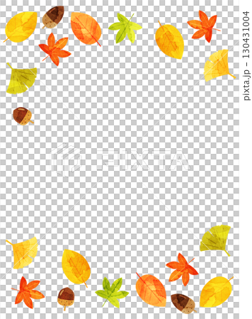 紅葉とドングリを組み合わせた秋をイメージしたイラストのカード 水彩風加工・縦型バージョン 紅葉とドングリを組み合わせた秋をイメージしたイラストのカード 水彩風加工・縦型バージョン 130431004