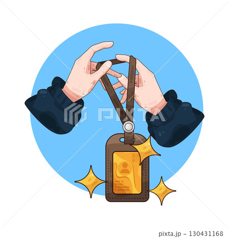 illustration of Hand Holding ID Card illustration of Hand Holding ID Card 130431168