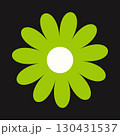 Bright green daisy-inspired bloom with minimal lines and decorative flair. This stylish floral icon radiates natural energy. 130431537