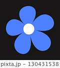 Elegant blue petal design reflecting floral beauty and contemporary aesthetics. A balanced icon full of vivid personality. 130431538