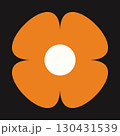 Contemporary orange bloom with soft lines and retro energy. A decorative, colorful icon for springtime freshness. 130431539
