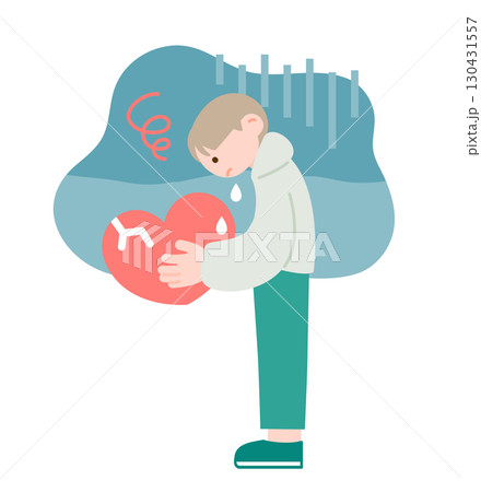 心の傷や孤独を抱える若い男性のイメージ 130431557