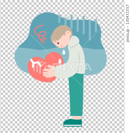 心の傷や孤独を抱える若い男性のイメージ 130431557