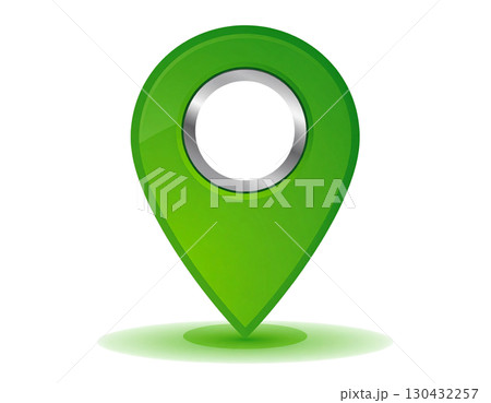 Pins and markers for navigation separated on white background. 130432257