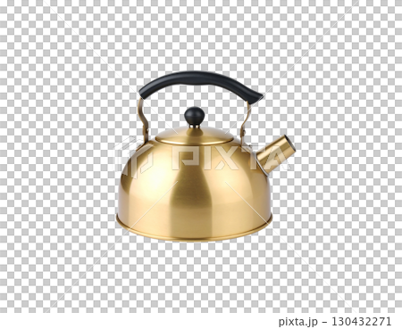 Old metal tea kettle isolated on white background 130432271