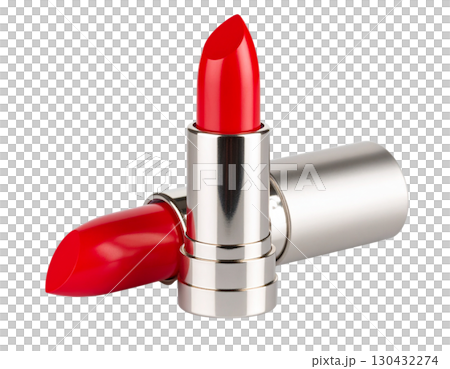Red lipstick on white background Red lipstick on white background 130432274