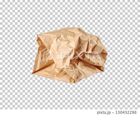 Crumpled paper ball isolated on white background 130432298