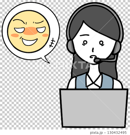 A mentally exhausted call center woman and her sexual harasser 130432495