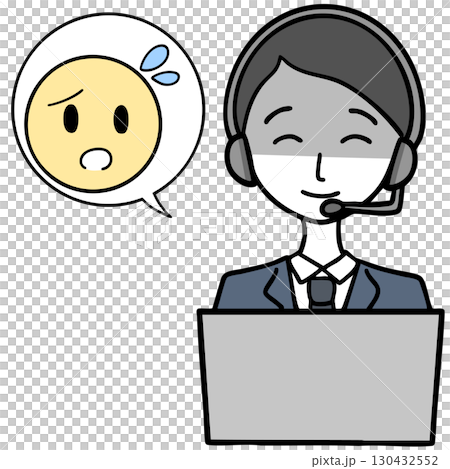 A man at a call center with a scheming motive and a person in trouble A man at a call center with a scheming motive and a person in trouble 130432552