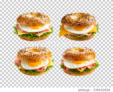 A grilled beef cheeseburger with lettuce, tomato, and sesame bun, isolated on a white background 130432626