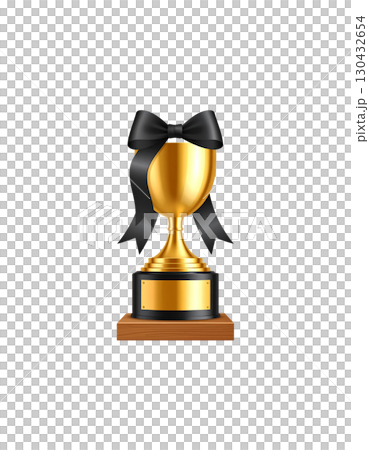 Golden trophy isolated on white background. 130432654