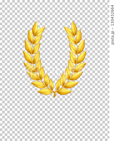 Golden laurel wreath icon isolated on white background. Golden laurel wreath icon isolated on white background. 130432664