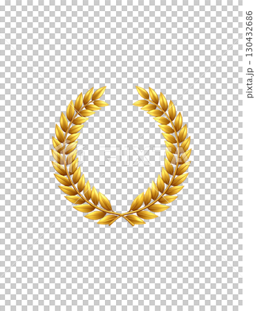 Golden laurel wreath icon isolated on white background. Golden laurel wreath icon isolated on white background. 130432686