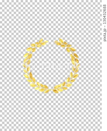 Golden laurel wreath icon isolated on white background. 130432688