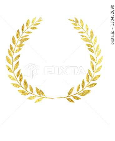 Golden laurel wreath icon isolated on white background. 130432690