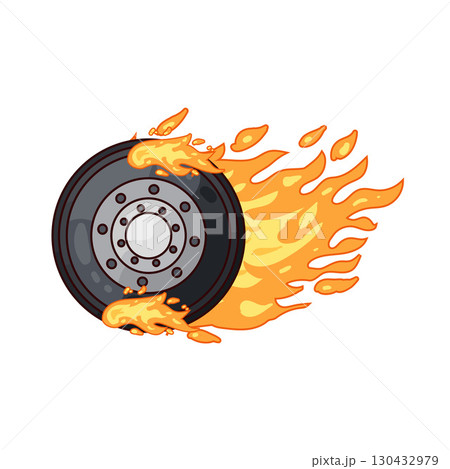 illustration of tire fire illustration of tire fire 130432979