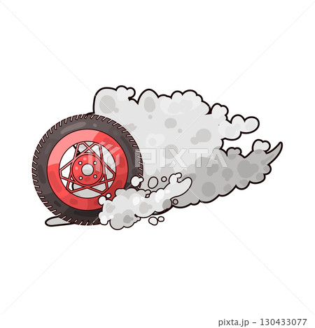 illustration of tire smoke 130433077