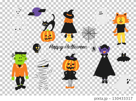 萬聖節人物手繪插畫集 130433317