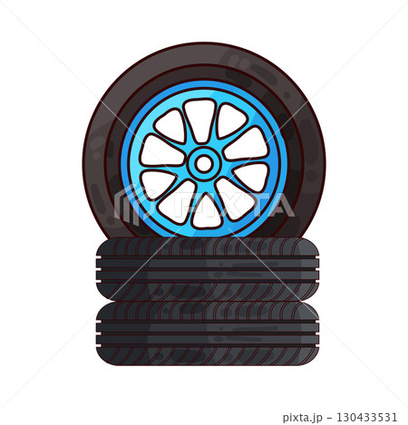illustration of tire stack illustration of tire stack 130433531