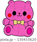 a pink teddy bear with a bow tie 130433620