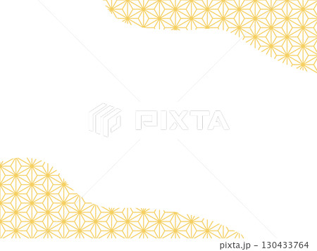 金色の麻の葉の流体フレーム 130433764