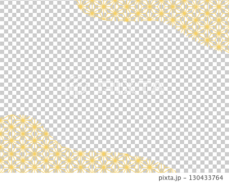 金色の麻の葉の流体フレーム 130433764