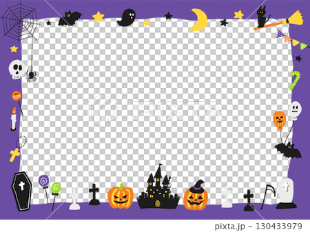 Halloween cute horizontal frame Halloween cute horizontal frame 130433979