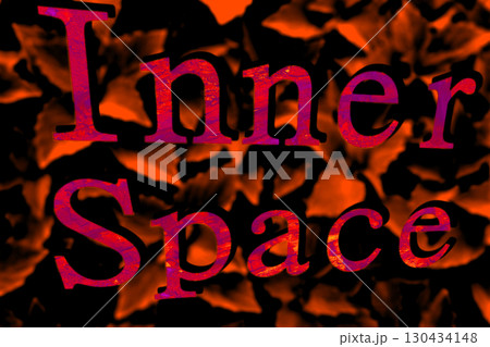 Inscription Inner Space on dark red leaves background Inscription Inner Space on dark red leaves background 130434148