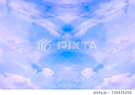 Symmetry.Blue sky with wavy clouds with symmetrical sides Symmetry.Blue sky with wavy clouds with symmetrical sides 130434208