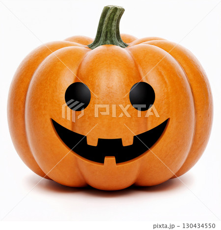 halloween pumpkin with smile isolated on white background, 3d illustration 130434550