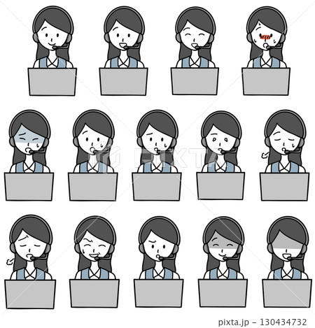 コールセンターの女性セット 130434732