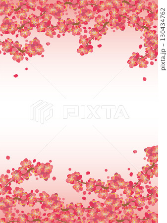 背景素材＜花・梅（群生・塊）＆花びら空き多め・カラー＞ 130434762