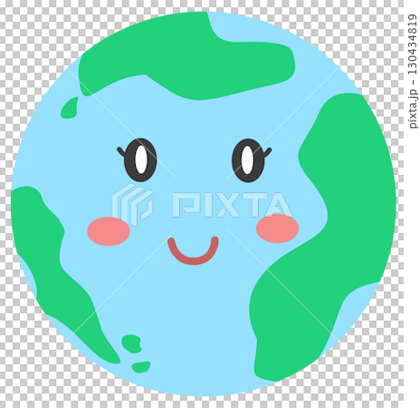 minimal clip art cartoon earth with smile face minimal clip art cartoon earth with smile face 130434819