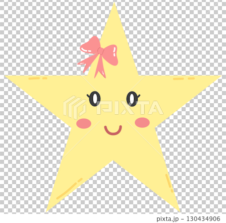 minimal and cute star with smile face and bow minimal and cute star with smile face and bow 130434906