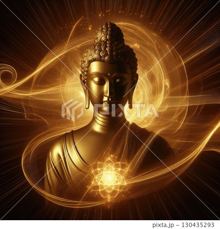 Golden Buddha Siddhartha with Generative AI. Golden Buddha Siddhartha with Generative AI. 130435293