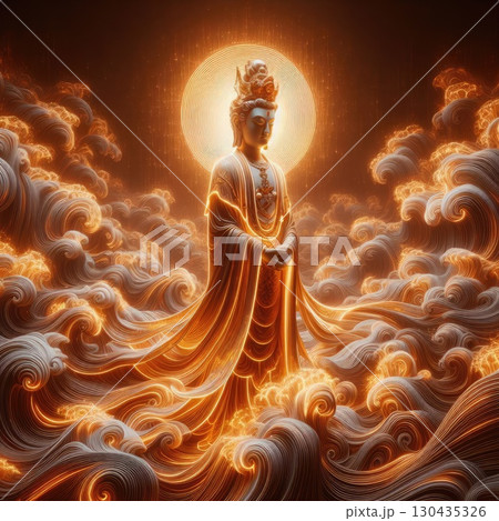 Mazu(the Chinese sea goddess) with Generative AI. 130435326